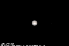 Jupiter, aufgenommen am 7. Juli 2020 mit einem Mak 90/1250 und Planetencam. (Credit: astropage.eu)