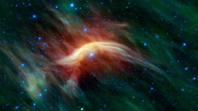 Zeta Ophiuchi und sein Bow Shock. (NASA / JPL-Caltech / UCLA)
