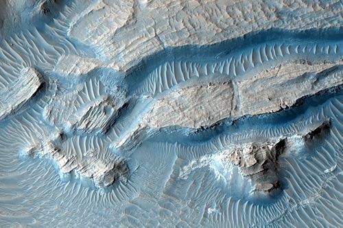 Großaufnahme des Kraters (Courtesy of NASA / JPL / University of Arizona)