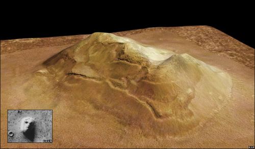 3D-Modell des"Marsgesichts" (Courtesy of ESA/DLR/FU Berlin / G.Neukum)