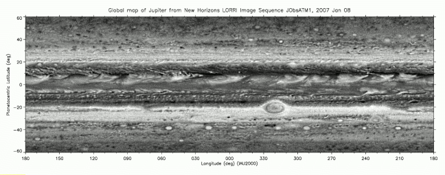 Animierte Karte der Jupiteratmosphäre (Courtesy of NASA / Johns Hopkins University Applied Physics Laboratory / Southwest Research Institute)