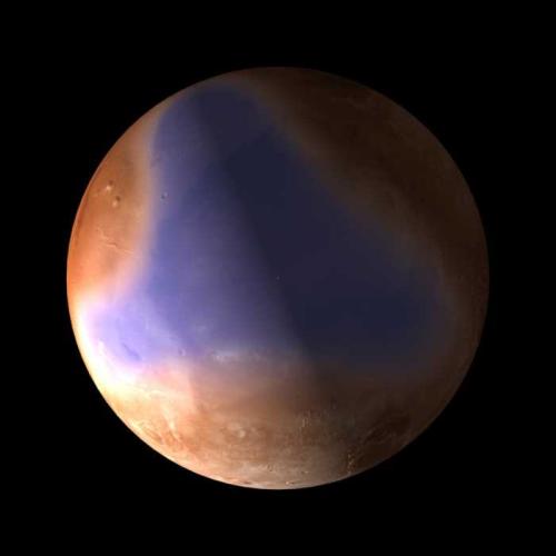 Illustration eines frühzeitlichen Ozeans auf dem Mars (ESA / C. Carreau)