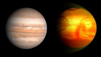 Künstlerische Darstellung von Jupiter und dem Exoplaneten XO-2b. (Ignacio González Tapia)