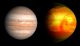 Künstlerische Darstellung von Jupiter und dem Exoplaneten XO-2b. (Ignacio González Tapia)