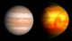 Künstlerische Darstellung von Jupiter und dem Exoplaneten XO-2b. (Ignacio González Tapia)