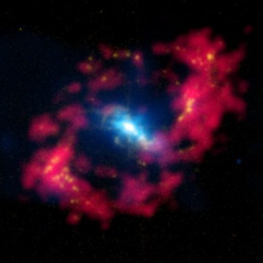 NGC 4151. (X-ray: NASA/CXC/CfA/J.Wang et al.; Optical: Isaac Newton Group of Telescopes, La Palma/Jacobus Kapteyn Telescope, Radio: NSF/NRAO/VLA)
