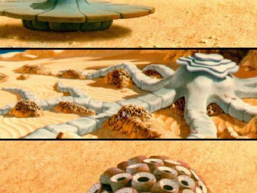 Diese Zeichnungen vermitteln, wie man sich in den 1970er Jahren mögliches Leben auf dem Mars vorstellte. (NASA/JPL) Diese Zeichnungen vermitteln, wie man sich in den 1970er Jahren mögliches Leben auf dem Mars vorstellte. (NASA/JPL)