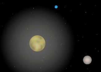 Künstlerische Darstellung der ausgedehnten Kohlenmonoxid-Atmosphäre (P.A.S. Cruickshank)