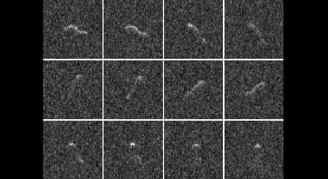 12 Radarbilder des Kometenkerns von Hartley 2, aufgenommen mit dem Planetary Radar am Arecibo Observatory (NAIC-Arecibo/Harmon-Nolan) 12 Radarbilder des Kometenkerns von Hartley 2, aufgenommen mit dem Planetary Radar am Arecibo Observatory (NAIC-Arecibo/Harmon-Nolan)