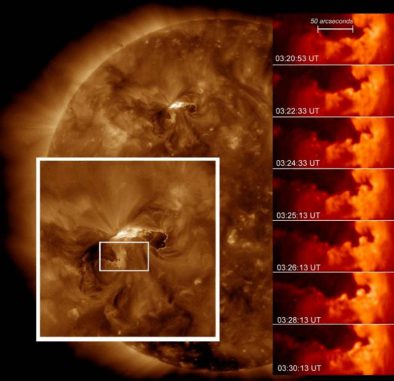 "Surf"-Wellen auf der Sonne (NASA / SDO / Astrophysical Journal Letters) "Surf"-Wellen auf der Sonne (NASA / SDO / Astrophysical Journal Letters)