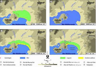 Entwicklung der Küstenlandschaft zwischen Athen und Piräus (Julien Cavero CNRS / Université Lyon 2)