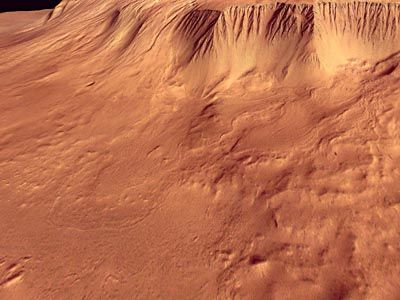 Steilhang am Olympus Mons (Courtesy of ESA/DLR/FU Berlin (G. Neukum))