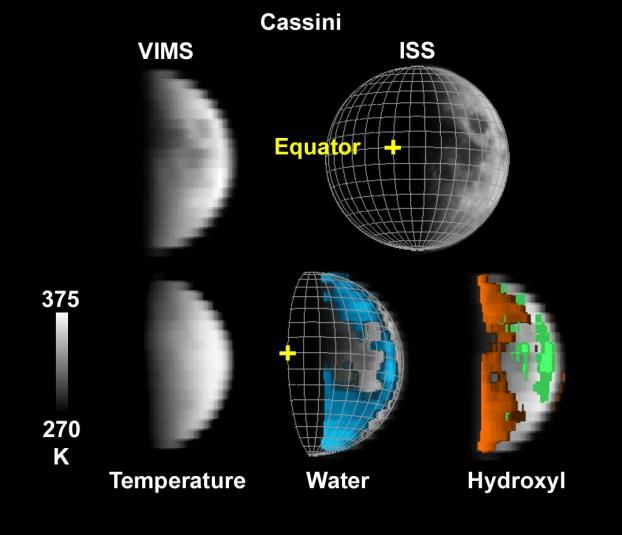 Wasser und Hydroxyl auf dem Mond (Courtesy of NASA / JPL-Caltech / USGS)
