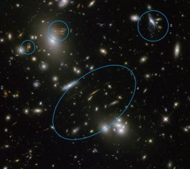 Der Galaxienhaufen Abell 68, aufgenommen vom Weltraumteleskop Hubble. (NASA & ESA. Acknowledgement: N. Rose)