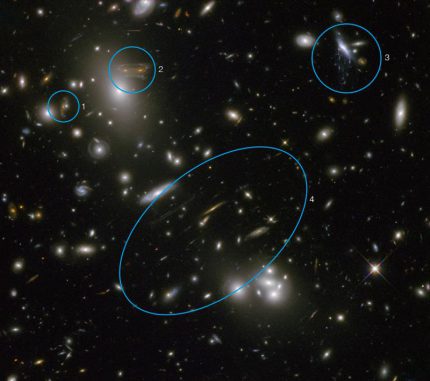 Der Galaxienhaufen Abell 68, aufgenommen vom Weltraumteleskop Hubble. (NASA & ESA. Acknowledgement: N. Rose) Der Galaxienhaufen Abell 68, aufgenommen vom Weltraumteleskop Hubble. (NASA & ESA. Acknowledgement: N. Rose)