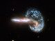Das verschmelzende Galaxienpaar Arp 148, aufgenommen vom Weltraumteleskop Hubble. (NASA, ESA, the Hubble Heritage Team (STScI / AURA) - ESA / Hubble Collaboration and A. Evans (University of Virginia, Charlottesville / NRAO / Stony Brook University), K. Noll (STScI), and J. Westphal (Caltech))