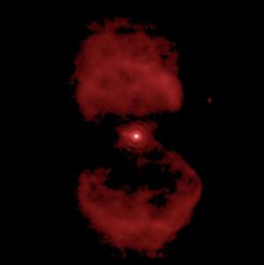 Der Ameisennebel im Schmalbandfilter bei einer Infrarot-Wellenlänge von 12,8 Mikrometern. Diese Aufnahme war eines der ersten First Lights des VISIR-Instruments am Very Large Telescope der Europäischen Südsternwarte in Chile. (ESO)