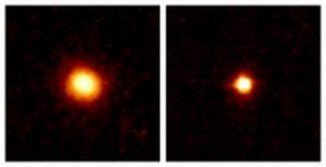 Ein Beispiel für den neu entdeckten Sternhaufen-Typ (links) und ein Beispiel für einen schon bekannten Kugelsternhaufen (rechts). (NASA / Hubble)