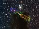 Das Herbig-Haro-Objekt HH 46/47, basierend auf Beobachtungen mit dem Atacama Large Millimeter/ submillimeter Array (ALMA) und optischen Daten des New Technology Telescope (NTT). (ESO / ALMA (ESO / NAOJ / NRAO) / H. Arce. Acknowledgements: Bo Reipurth)