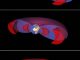 Diese drei Grafiken zeigen, wie sich die relativen Positionen der äußeren Grenze der Plasmasphäre (die Plasmapause, blau) und der Van-Allen-Gürtel (rot) in Abhängigkeit von den geomagnetischen Bedingungen verändern. (Copyright: ESA - C. Carreau)