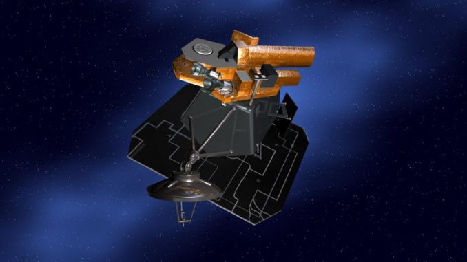 Künstlerische Darstellung der Raumsonde Deep Impact. (NASA / JPL-Caltech)