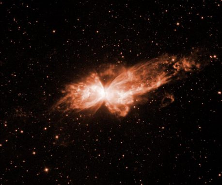 Der Käfernebel NGC 6302, aufgenommen mit dem 3,6-Meter-Teleskop des La Silla Observatoriums der Europäischen Südsternwarte in Chile. (ESA / NASA & Romano Corradi (ING)) Der Käfernebel NGC 6302, aufgenommen mit dem 3,6-Meter-Teleskop des La Silla Observatoriums der Europäischen Südsternwarte in Chile. (ESA / NASA & Romano Corradi (ING))