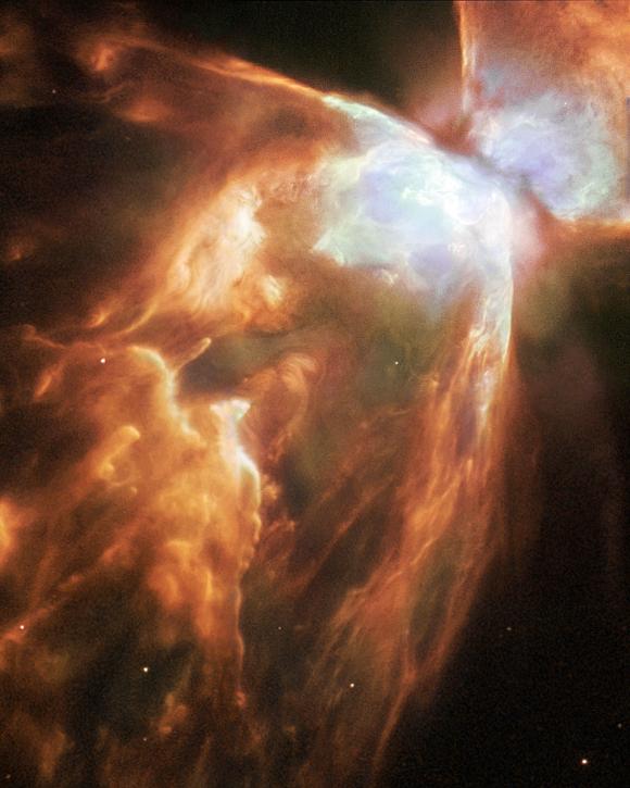 Detailaufnahme des Käfernebels vom Weltraumteleskop Hubble. (ESA / NASA and Albert Zijlstra)