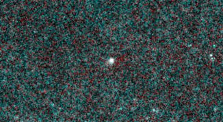 Die NEOWISE-Mission der NASA machte diese Infrarotaufnahme des Kometen C/2013 A1 Siding Spring am 16. Januar 2014, als der Komet 571 Millionen Kilometer von der Sonne entfernt war. (NASA / JPL-Caltech)