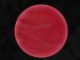 Künstlerische Darstellung von ULAS J222711-004547. Dieser neu entdeckte Braune Zwerg besitzt eine ungewöhnlich dicke Wolkenschicht aus Mineralstaub. Die Wolken verleihen ihm seine extrem rote Farbe, die ihn von normalen Braunen Zwergen unterscheidet. (Neil J Cook, Centre for Astrophysics Research, University of Hertfordshire)