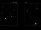 Ein computergeneriertes Bild eines Sternenfeldes (links) und wie es von einem Astronauten in der Nähe eines Schwarzen Lochs in der Bildmitte gesehen werden würde (rechts). Die Gravitation des Schwarzen Lochs erzeugt einige ungewöhnliche sichtbare Verzerrungen. Laut einer neuen Forschungsarbeit ist es prinzipiell möglich, dass Schwarze Löcher ohne Ereignishorizont entstehen, sogenannte nackte Singularitäten. (Robert Nemiroff, MTU)