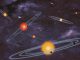 Künstlerische Darstellung einiger Sternsysteme, die jeweils mehrere Planeten beherbergen. (NASA)