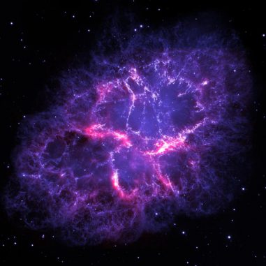 Der Krebsnebel, basierend auf Daten der Weltraumteleskope Herschel und Hubble. (ESA / Herschel / PACS / MESS Key Programme Supernova Remnant Team; NASA, ESA and Allison Loll / Jeff Hester (Arizona State University))