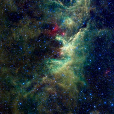Ausgedehnte Gasnebel im Sternbild Cepheus, aufgenommen vom Wide-field Infrared Survey Explorer (WISE). (NASA / JPL-Caltech / UCLA)