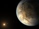 Künstlerische Darstellung des Exoplaneten Kepler-186f (im Vordergrund) und des Systems Kepler-186. (NASA Ames / SETI Institute / JPL-Caltech)