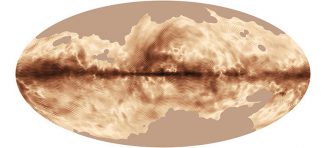 Das Magnetfeld unserer Milchstraßen-Galaxie, basierend auf Daten des Planck-Satelliten von der European Space Agency (ESA). (ESA and the Planck Collaboration)
