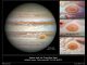 Jupiters Markenzeichen, der Große Rote Fleck, auf Aufnahmen, die in den Jahren 1995, 2009 und 2014 gemacht wurden. Man erkennt deutlich, dass das gigantische Sturmsystem in den letzten Jahren geschrumpft ist. (NASA / ESA / STScI)