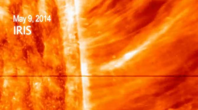 Dieser riesige Vorhang aus solarer Materie war der erste koronale Massenauswurf für den Interface Region Imaging Spectrograph (IRIS). (NASA / LMSAL / IRIS / SDO / Goddard) Dieser riesige Vorhang aus solarer Materie war der erste koronale Massenauswurf für den Interface Region Imaging Spectrograph (IRIS). (NASA / LMSAL / IRIS / SDO / Goddard)