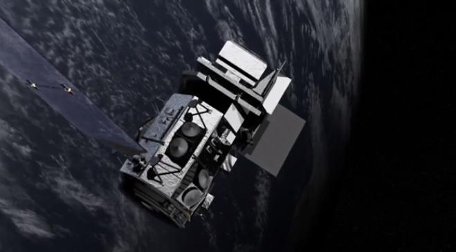 Illustration des Satelliten Landsat 8 im Erdorbit. Die Kalibrierung seiner Detektoren erfolgt auch mit Hilfe des Vollmondes. (NASA / Goddard Space Flight Center) Illustration des Satelliten Landsat 8 im Erdorbit. Die Kalibrierung seiner Detektoren erfolgt auch mit Hilfe des Vollmondes. (NASA / Goddard Space Flight Center)