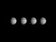 Diese vier Aufnahmen stammen von der NASA-Raumsonde Galileo. Sie zeigen die Einschläge der letzten großen Fragmente des Kometen Shoemaker-Levy 9 auf dem Jupiter. (NASA / JPL-Caltech)