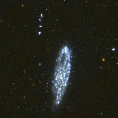 Die Zwergspiralgalaxie NGC 247, aufgenommen vom Galaxy Evolution Explorer (GALEX). (NASA / JPL / California Institute of Technology)