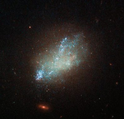 Hubble-Aufnahme der irregulären Galaxie IC 559 im Sternbild Löwe. (ESA / Hubble, NASA, D. Calzetti (UMass) and the LEGUS Team)