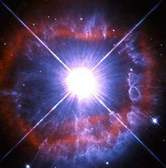 Die nahe Umgebung des Leuchtkräftigen Blauen Veränderlichen AG Carinae, aufgenommen vom Weltraumteleskop Hubble. (ESA / Hubble & NASA)