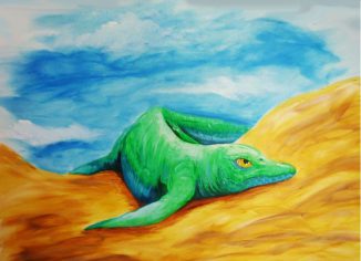 Diese Illustration zeigt, wie der neu entdeckte amphibische Ichthyosaurier ausgesehen haben könnte, als er vor circa 248 Millionen Jahren im heutigen China lebte. (Stefano Broccoli / University of Milan)