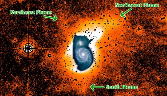Neu entdeckte Strukturen der bekannten Whirlpool-Galaxie, die seit 170 Jahr gezeichnet und fotografiert wird. (Aaron Watkins)