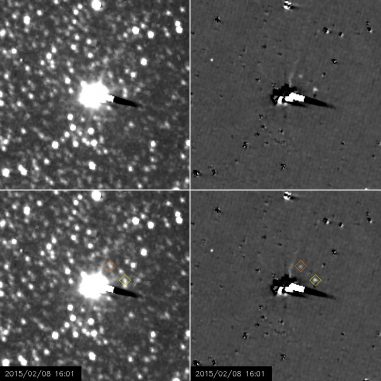 Die Monde Nix und Hydra bei der Umkreisung Plutos, aufgenommen von der Raumsonde New Horizons. (NASA / Johns Hopkins APL / Southwest Research Institute) Die Monde Nix und Hydra bei der Umkreisung Plutos, aufgenommen von der Raumsonde New Horizons. (NASA / Johns Hopkins APL / Southwest Research Institute)