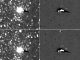Die Monde Nix und Hydra bei der Umkreisung Plutos, aufgenommen von der Raumsonde New Horizons. (NASA / Johns Hopkins APL / Southwest Research Institute)