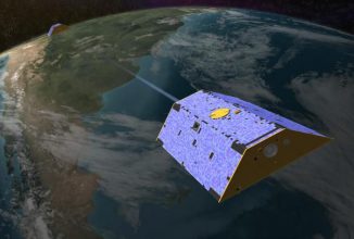 Illustration der beiden Satelliten des Gravity Recovery and Climate Experiment (GRACE) in der Erdumlaufbahn. (NASA / JPL)