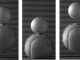 Standbilder eines Versuchs mit dem Zwei-Ball-Stoß-Problem - in diesem Fall mit einem Tennisball und einem Tischtennisball. (University of Bristol)