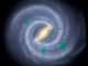 In diese schematische Darstellung der Milchstaßen-Galaxie wurden durchsichtige, grüne "Blasen" eingezeichnet, die Gebiete markieren, in denen sich Leben über sein Heimatsystem hinaus ausgebreitet hat, um kosmische Oasen zu bilden. Eine neue Arbeit ergab, dass wir das Muster dieser sogenannten Panspermie registrieren könnten, wenn es auftritt. (NASA / JPL / R. Hurt)