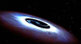 Künstlerische Darstellung der beiden supermassiven Schwarzen Löcher in Markarian 231. (Space Telescope Science Institute (STScI))